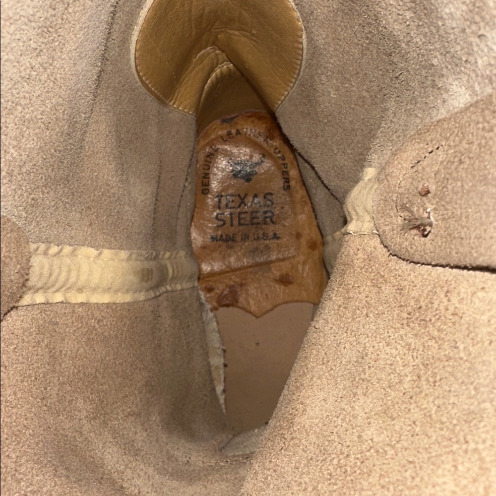 Vintage Tan Leather Cowboy Boots Men’s 11 Texas Steer Bilterite - Picture 7 of 8